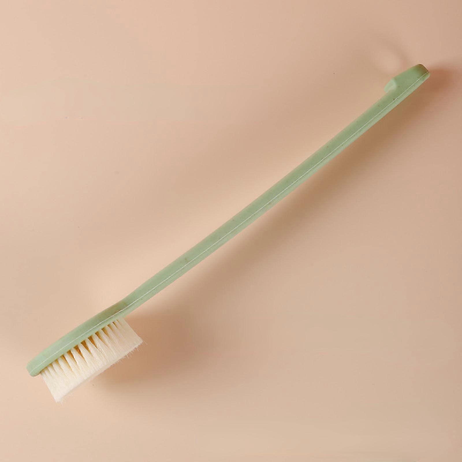 Bath Brush with Long Handle and Soft Nylon Bristles, Back Scrubber for Shower Wheatgreen
