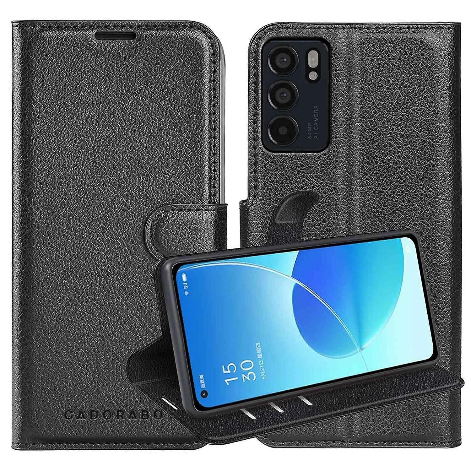 Oppo Reno6 5G Case - Protective Case with Card Slots and Stand Function