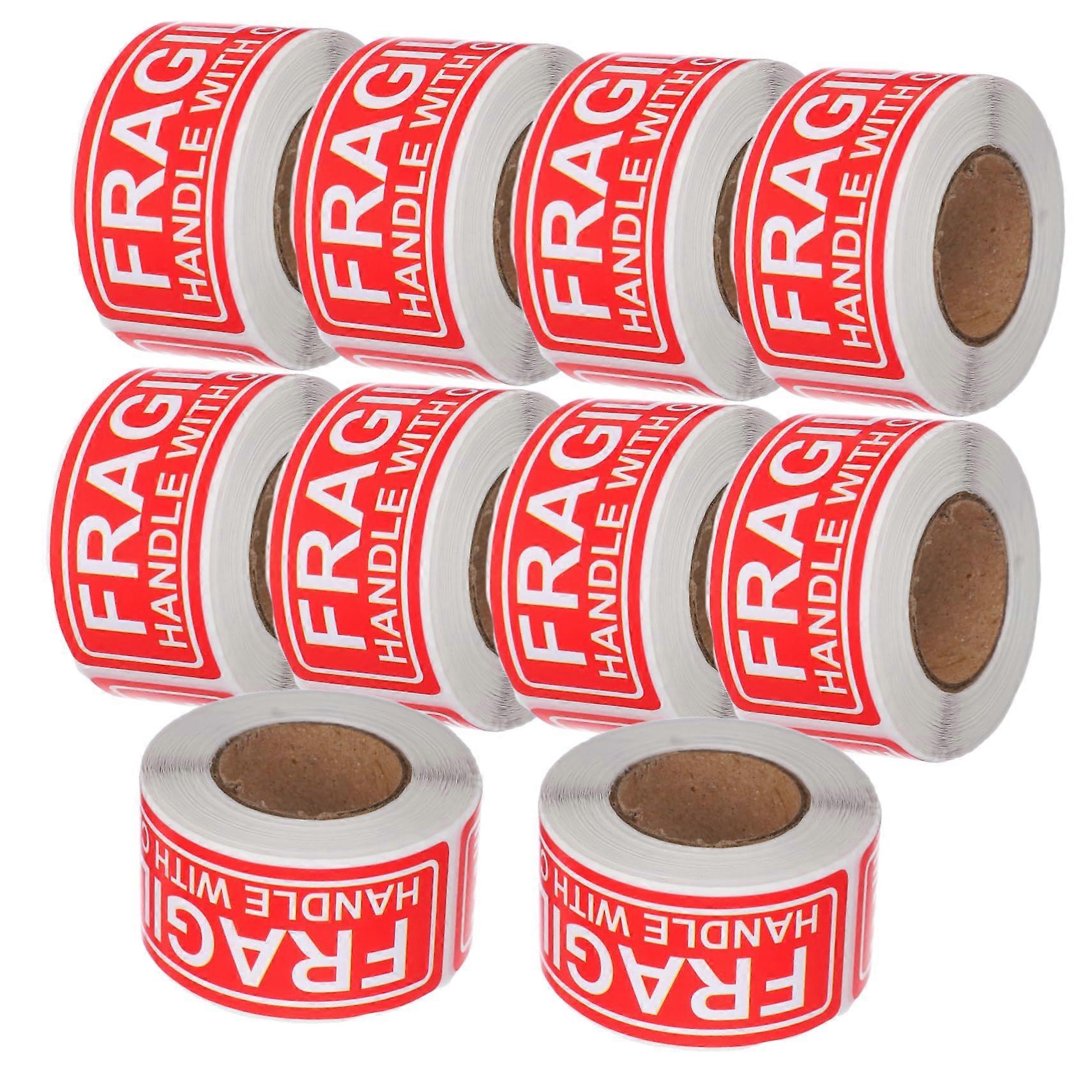10 Rolls Fragile Stickers for  Boxes, Visibility Adhesive Warning Labels for Packaging