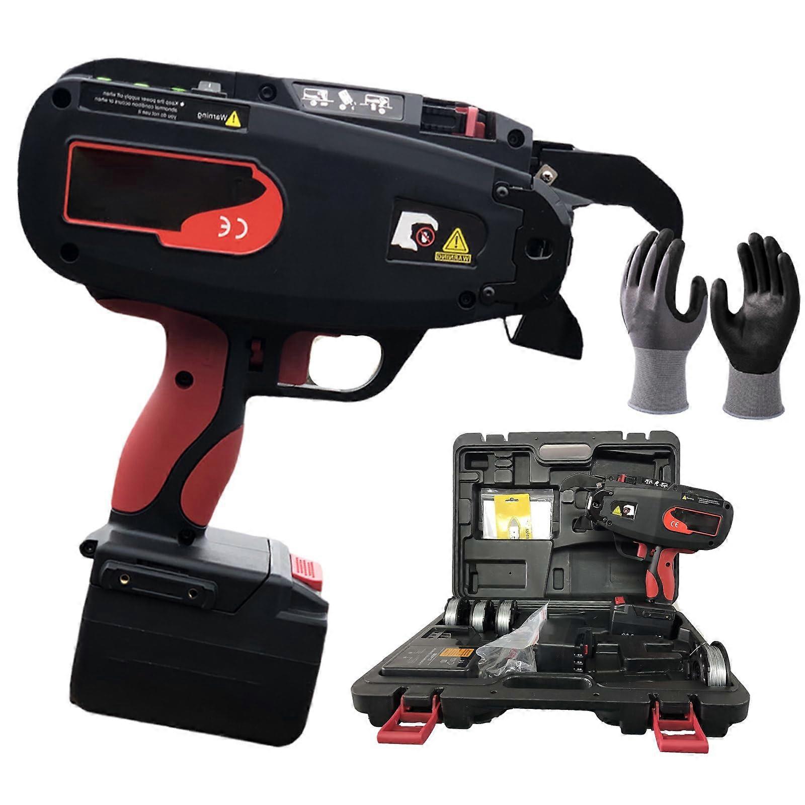 Automatic Rebar Tying Machine with Digital Display, Fast Knotting, Rechargeable Dual Batteries