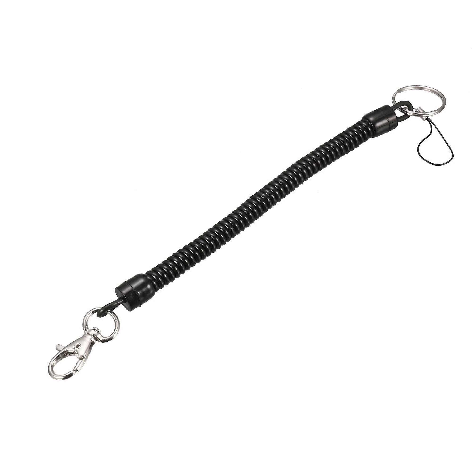 Retractable Coil Keychain with Lobster Clasp, Stretchable AntiTheft Lanyard for Keys and ID Cards