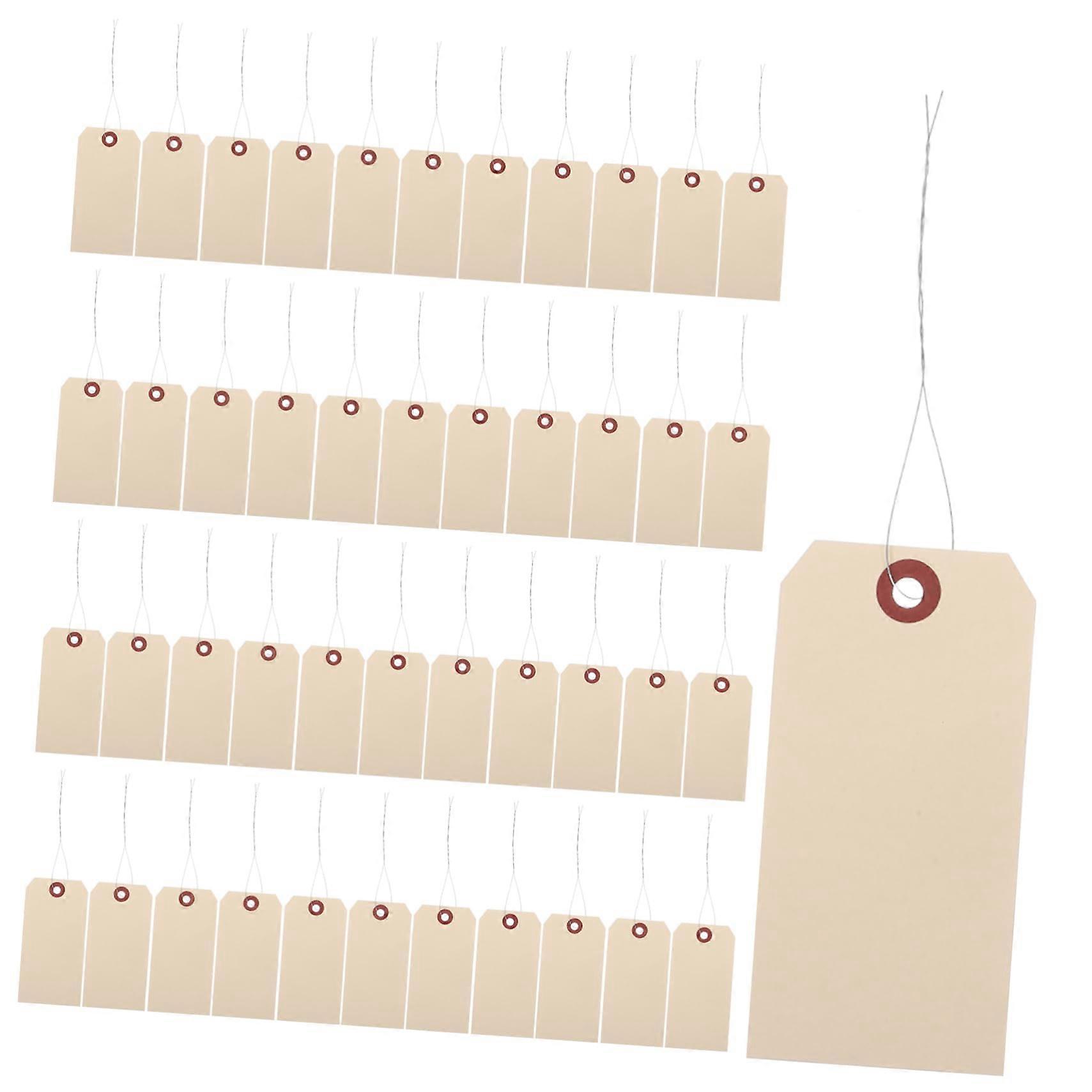 Manila  Tags with Iron Wire 150pcs Writable Blank Labels for Packaging and Inventory