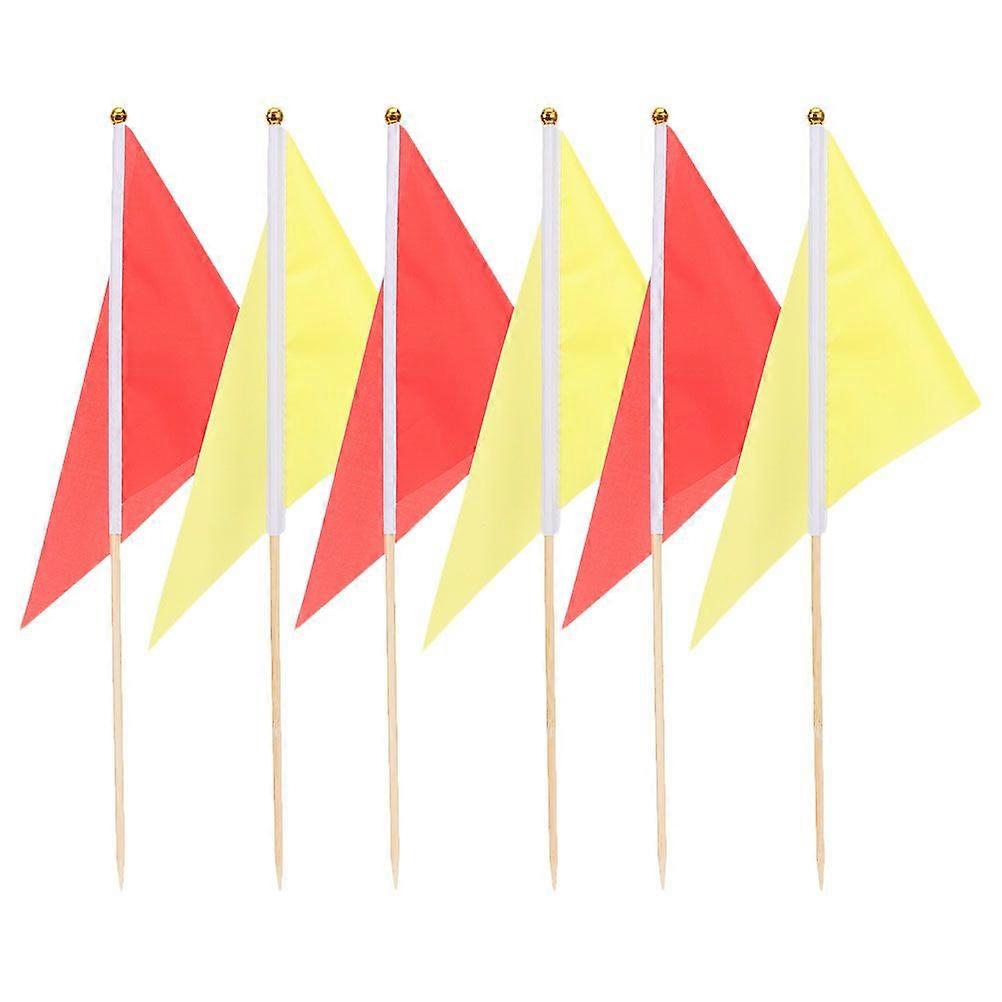 6Pcs Site Construction Mark Flags Garden Sign Flags Lawn Marker Triangle Flags