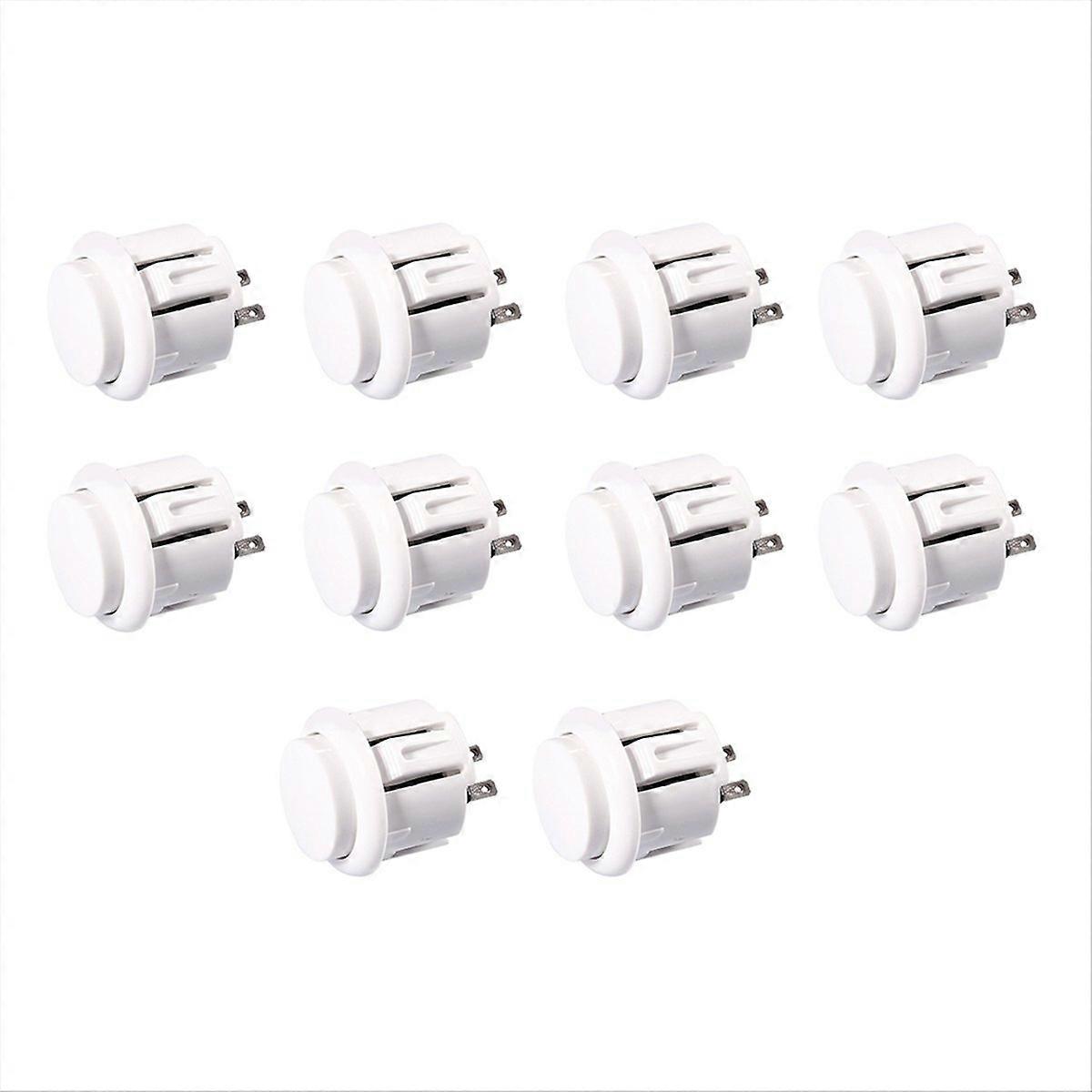 10 Pcs Arcade Buttons 24Mm Responsive Arcade Buttons White