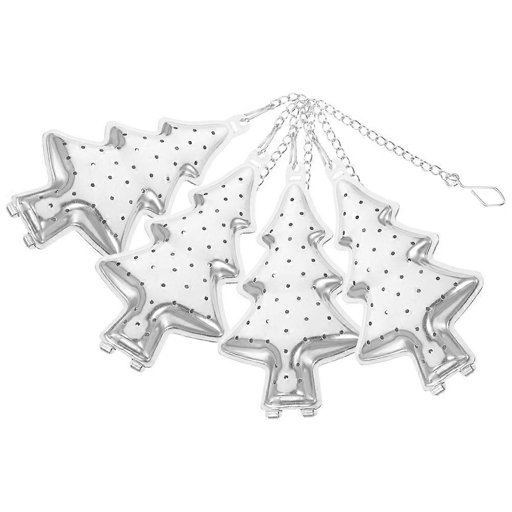 Silver Stainless Steel Tea Infuser Filter for Loose Leaf Tea 4Pcs