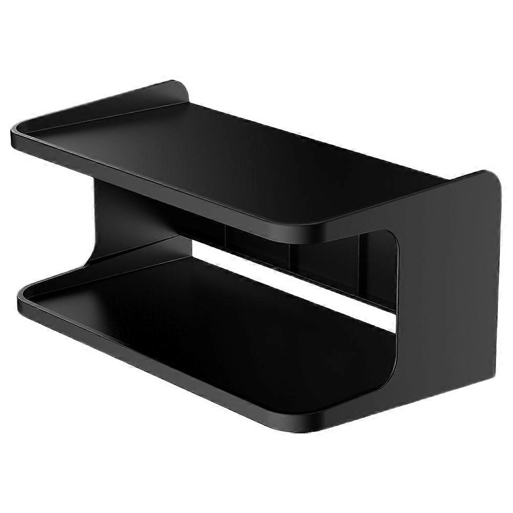 Wall Mounted Shelf Double Layer Hanging Bathroom Organizer Shelf Floating Shelf