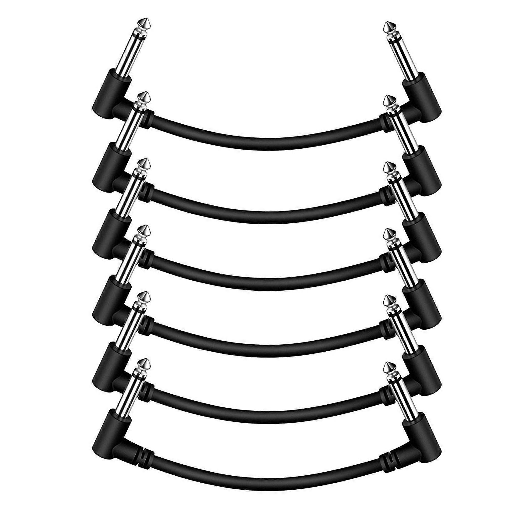 6PCS 6 Inch Guitar Patch Cables,Black Guitar Pedal Cable Effect Cable