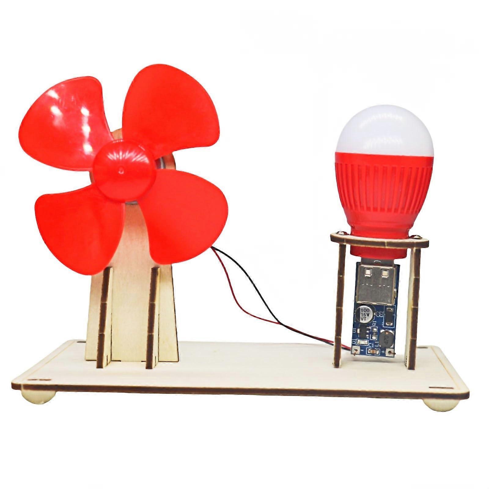 DIY Wooden Wind Power Generator Kit with Tool Assembly, 3pc Educational Physics Model