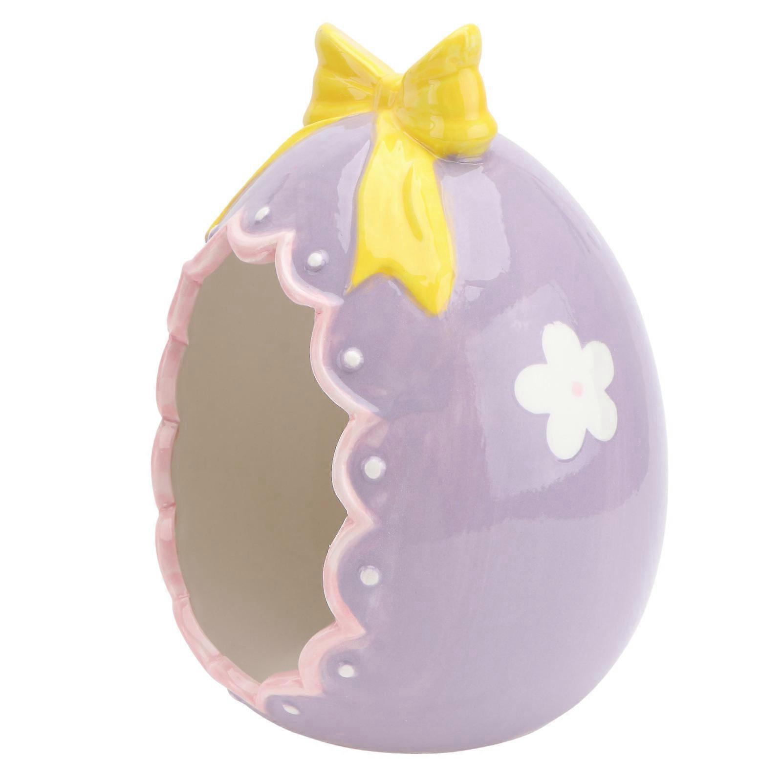 Home Decoration Easter Egg Shell Ceramic Egg Shell Decor 2Pcs Purple