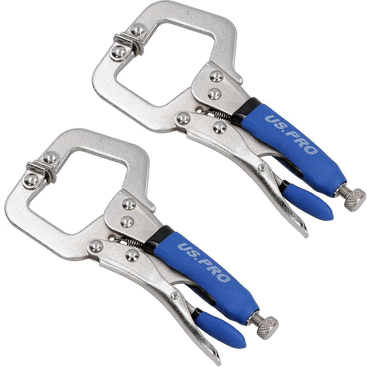6 Welding Locking C Clamps Adjustable Fastener with Quick Release Grip 2 Pack