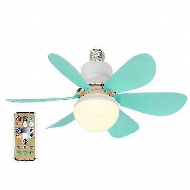 Smart Remote Control E27 Ceiling Fan with Memory Function compatible with Home Office Bedroom - XinHan