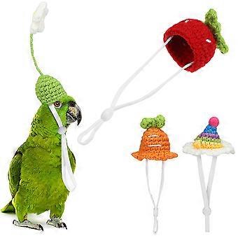 Mini-Tiermützen, gestrickte Mützen für kleine Tiere zum Verkleiden von Haustieren, 4 Stück, verschiedene Farben