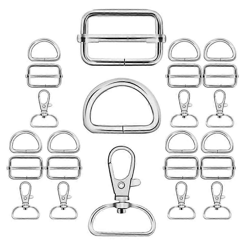 Silver Metal Snap Hook Ring Set for Crafting Use 24Pcs Durable Keychains