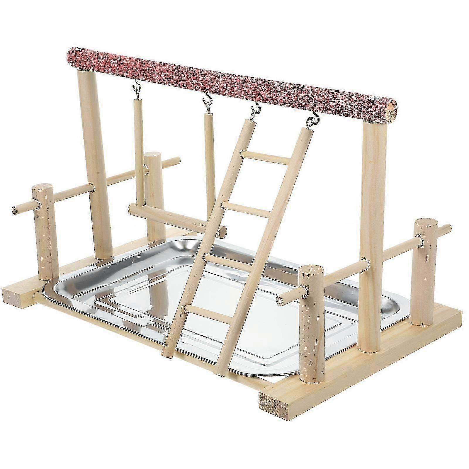 Pet Playstand Solid Wood Bird Roosting Frame for Parrot Exercise