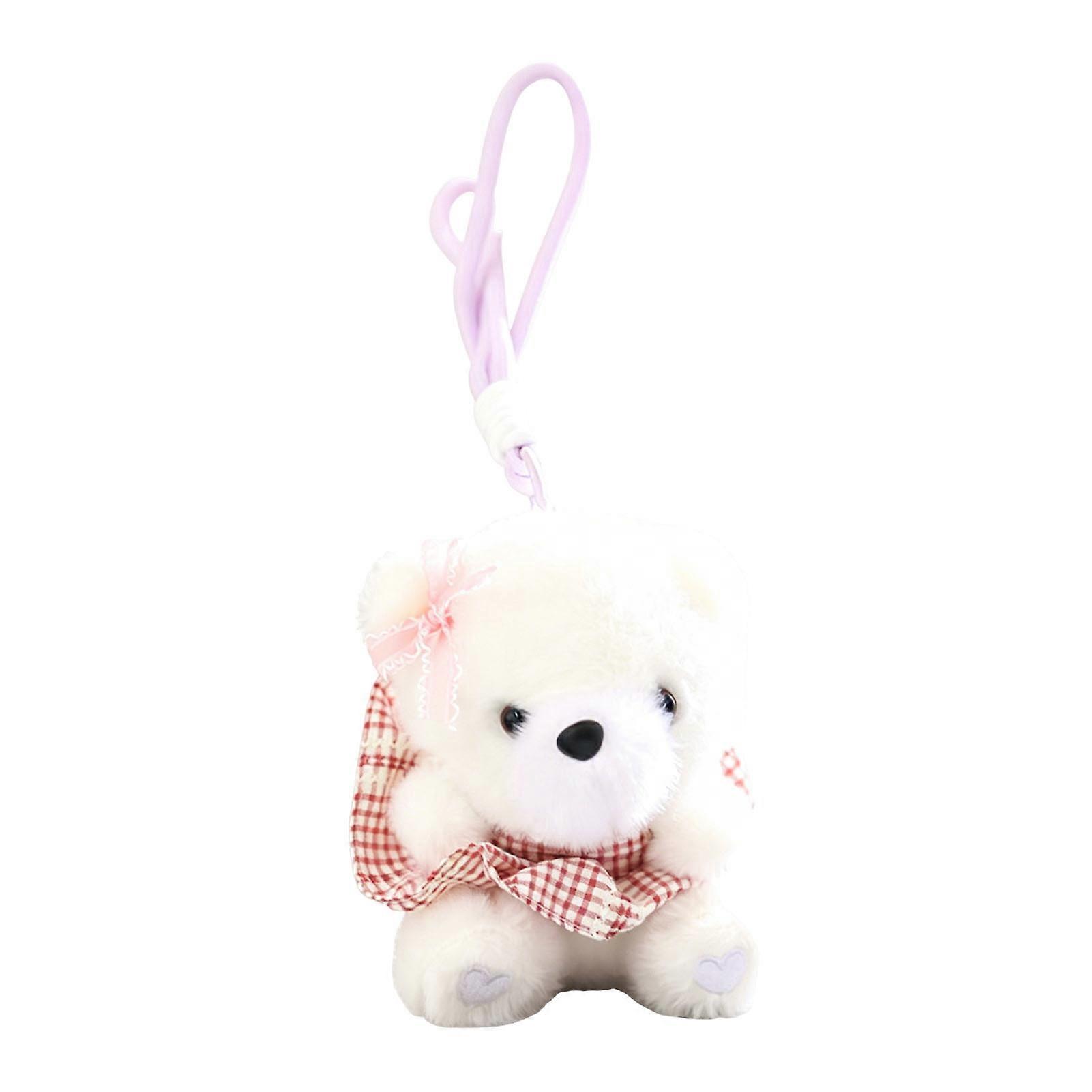 Small Stuffed Bear Key Ring Kawaii Backpack Purse Accessory