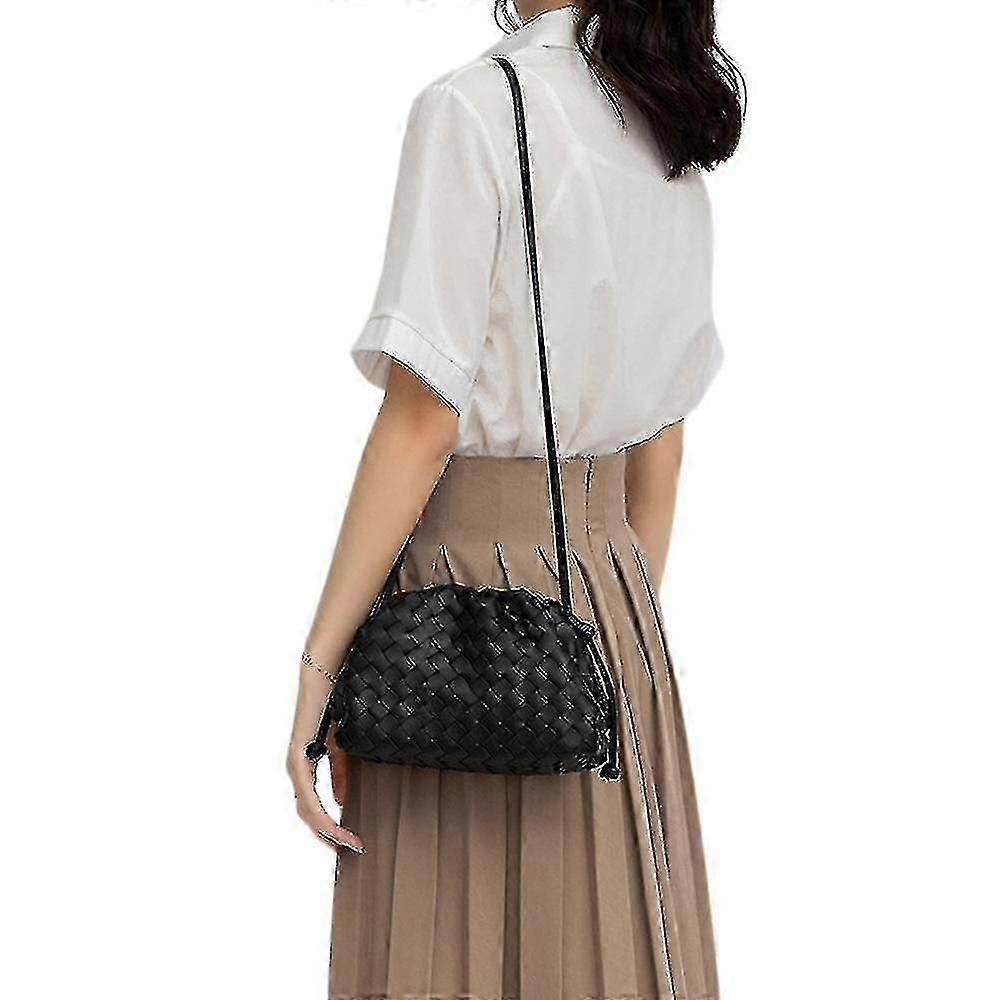 Pu vävd väska Satchel Cloud Mini läderkuvertväska