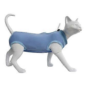 Cat Surgery Recovery Suit For Surgical Abdominal Wounds Home Indoor Pet Clothing For Cats After Surgery Pajama-Blue L
