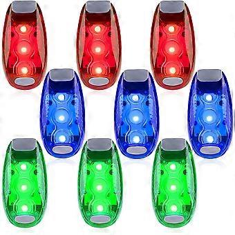 9 Pack Led Veiligheidslicht, Veiligheidslicht, Goed Zichtbare Stroboscoop Running Lights Gebruikt voor Bicy