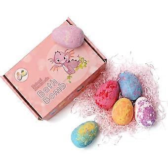 Dinosaur Bath Bombs for Kids with Surprise Inside, 6 Pack Dino Egg Bath Bombs, Play Fizz Bubble Bath Ball, Natural Organic Bath Bomb Gift Set for Boys