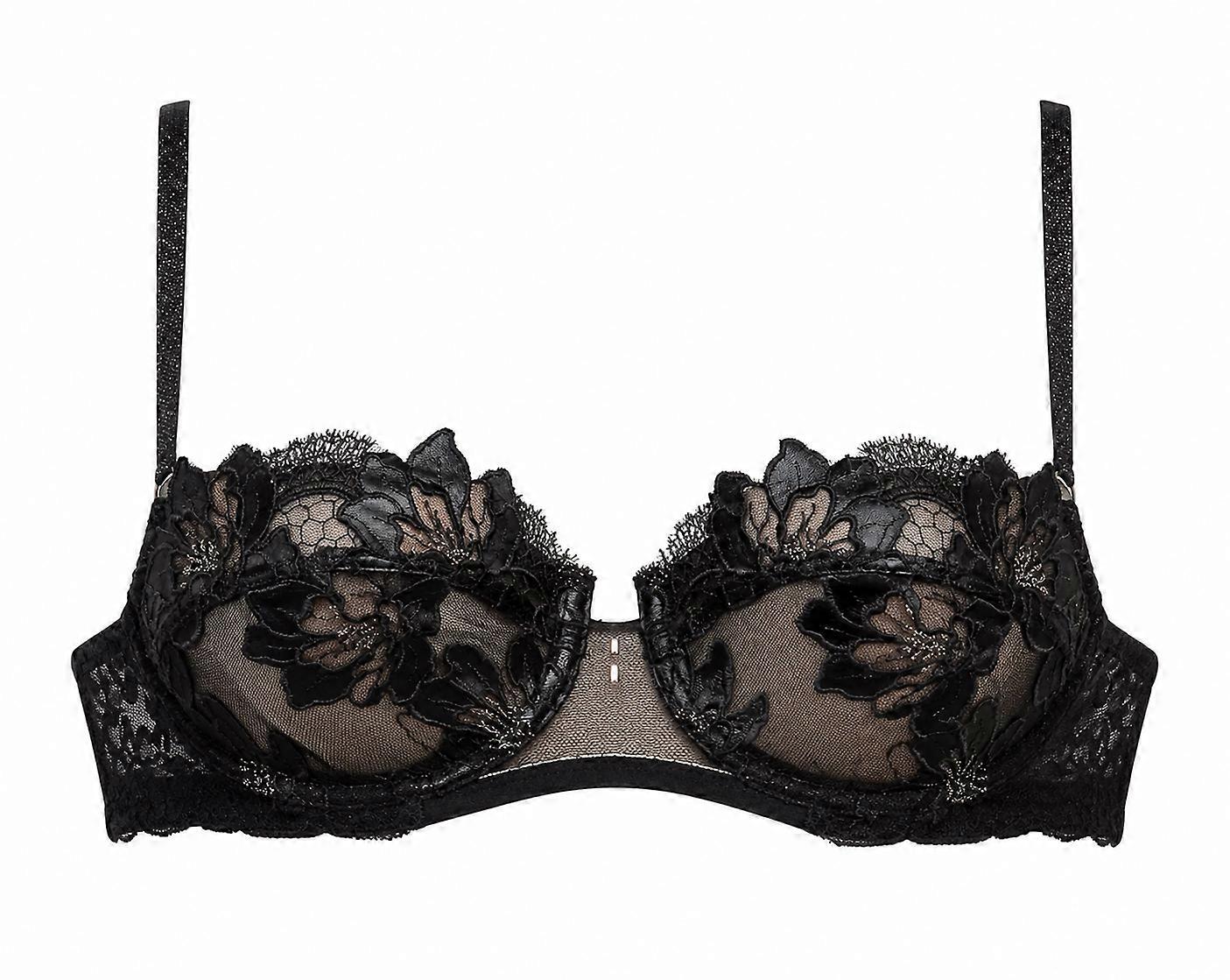 Lise Charmel Leather Balconnet Bra Black/Silver Couture Lingerie ACH3005