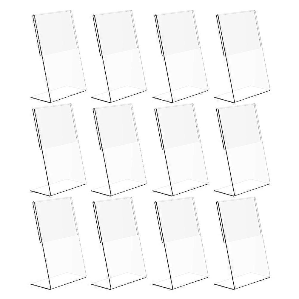 12Pcs Acrylic Sign Holder Clear Wedding Table Number Frames Menu Holders Stand