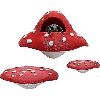 Acessórios para terrário de aranha-saltadora: 3 plataformas em formato de cogumelo com fixação magnética para escalada, descanso e exploração.
