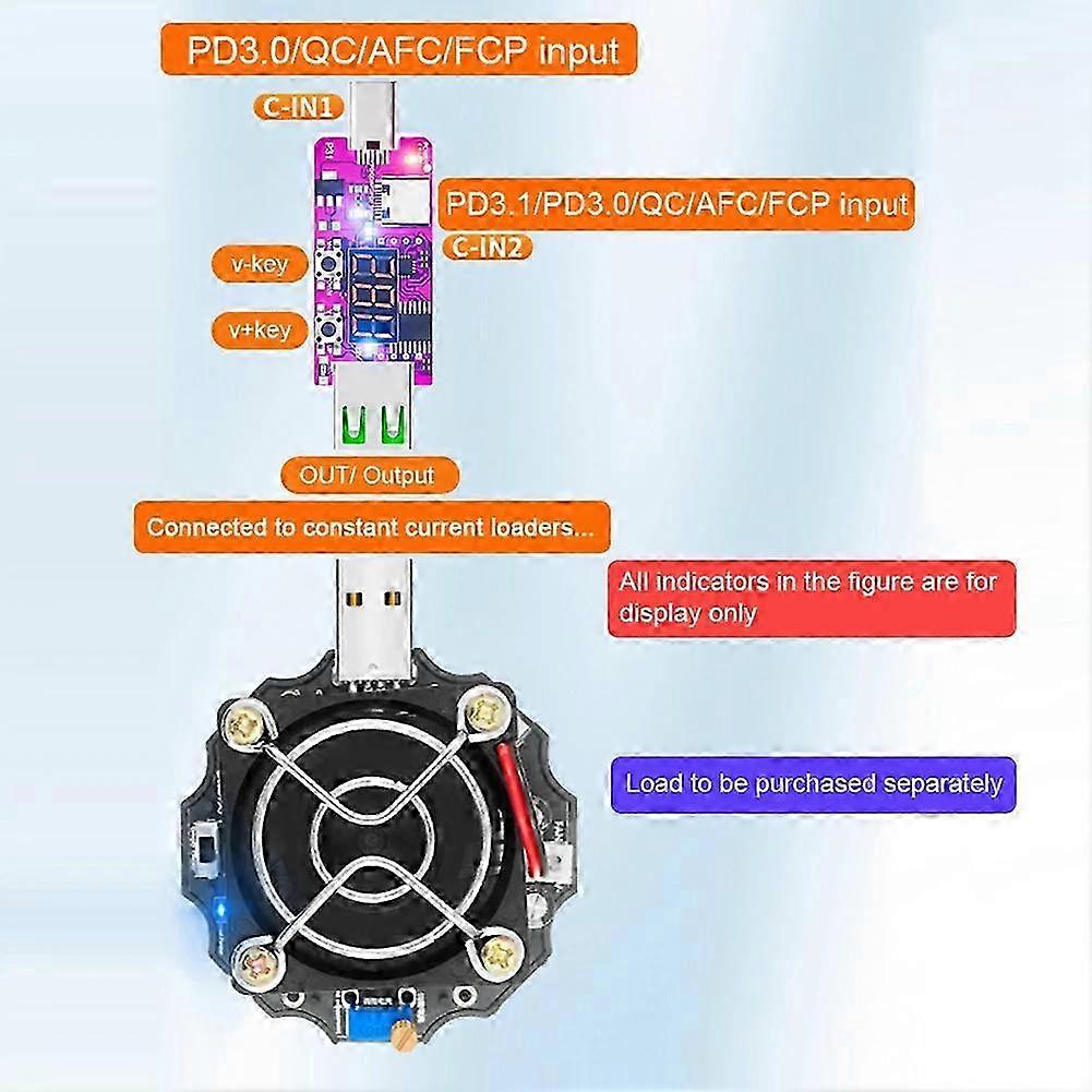 PD3.1 28V Quick ReCharge Trigger Automatic Digital Display Voltage Meter Ammeter Voltage Current Detector Board
