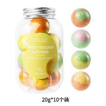 20 g x 10 potten (geel etiket) 12-pack gefrituurde badzoutballen, gedroogde bloemen etherische olie badballen, exfoliërende badzouten, actieve kool bad