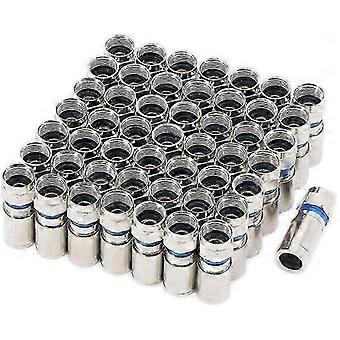 Compression RG6 F Connector Coax Coaxial Adapter Plug compatible with Satellite & Cable TV (50 Pack) apex