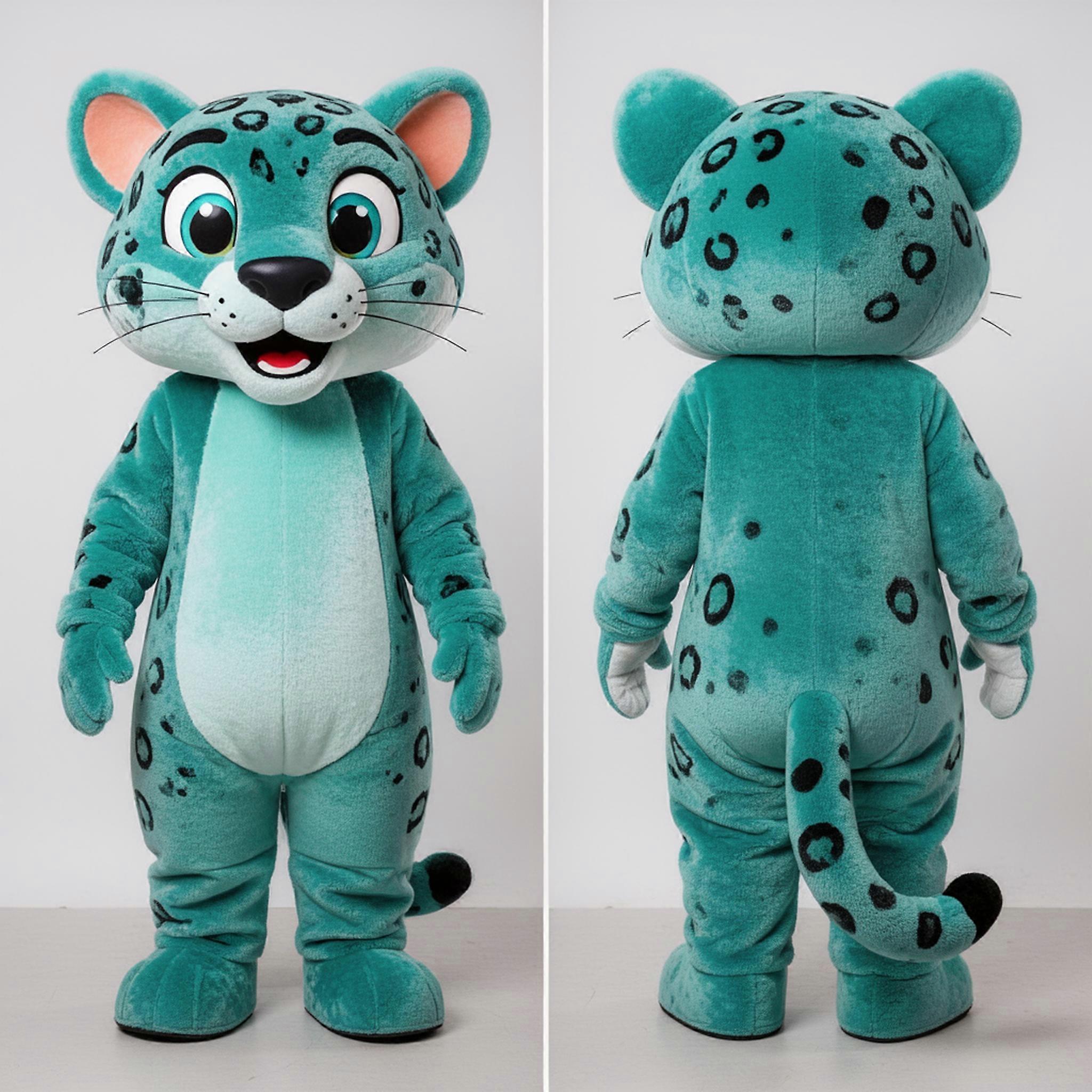 MASTICOT Teal Cartoon Jaguarundi Mascot