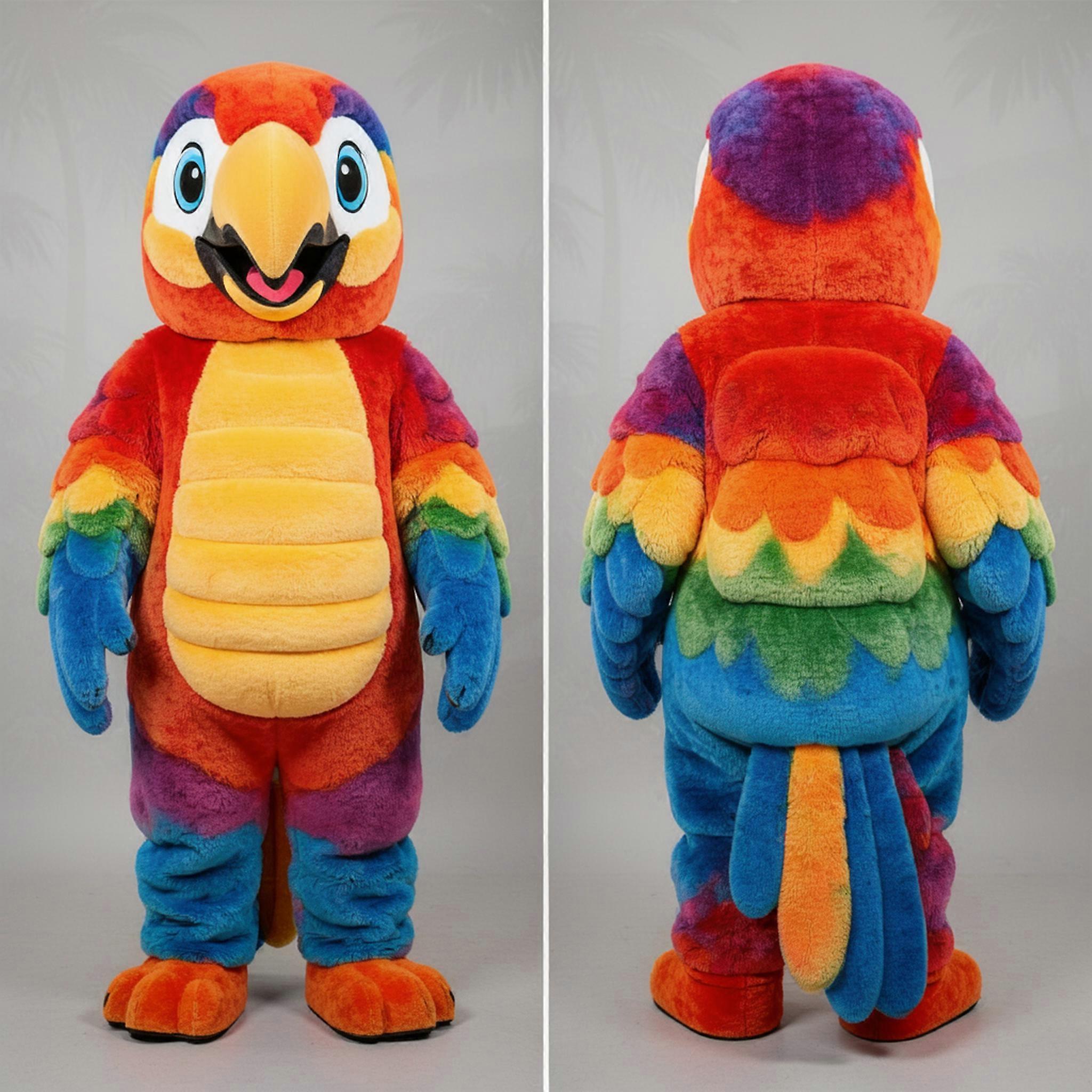 MASTICOT Emerald Green Broad Winged Macaw Mascot