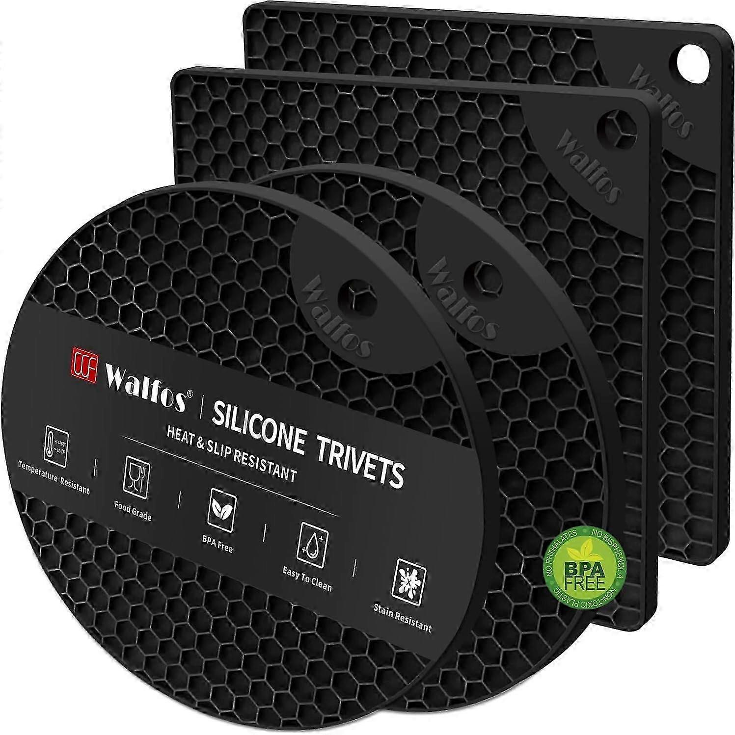 Food Safe Flexible Silicone Trivet Set