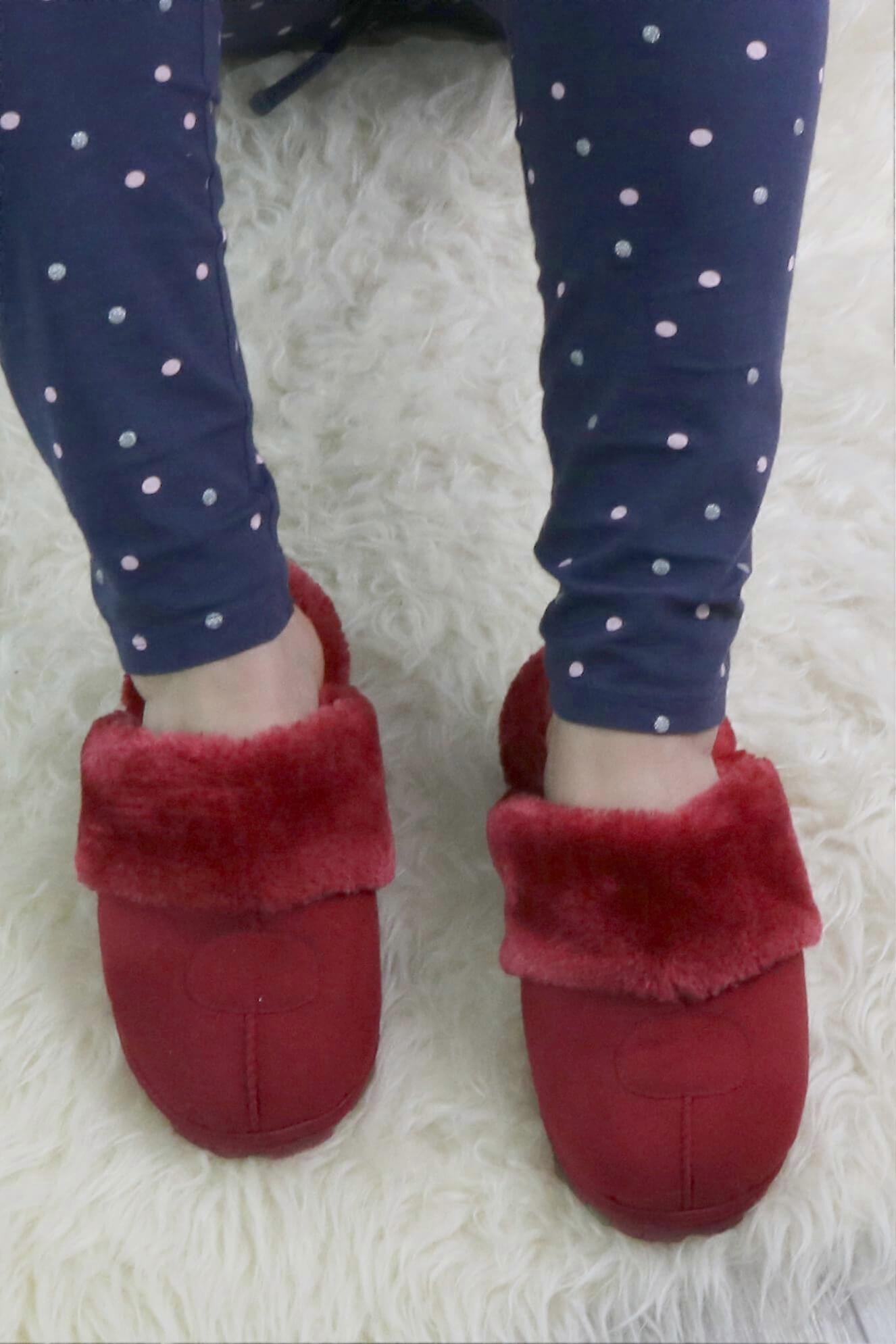 Faux Fur Lined Cosy Winter Slippers