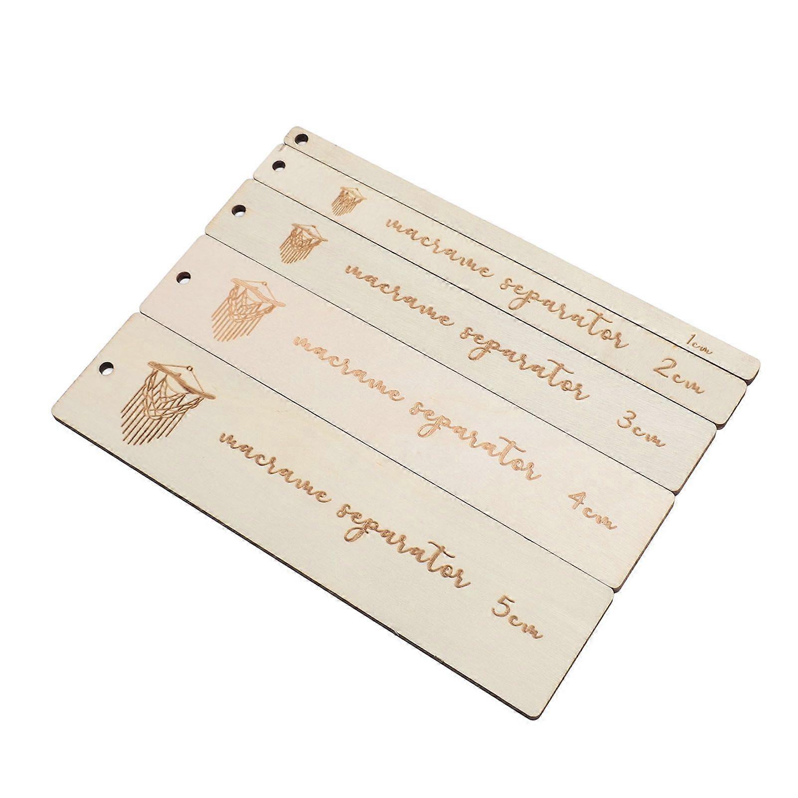 5pcs Macrame Board Auxiliary Rulers Clear Scale Prevents Shifting Rectangle Wooden Macrame Separator Tool Macrame Pattern Tool