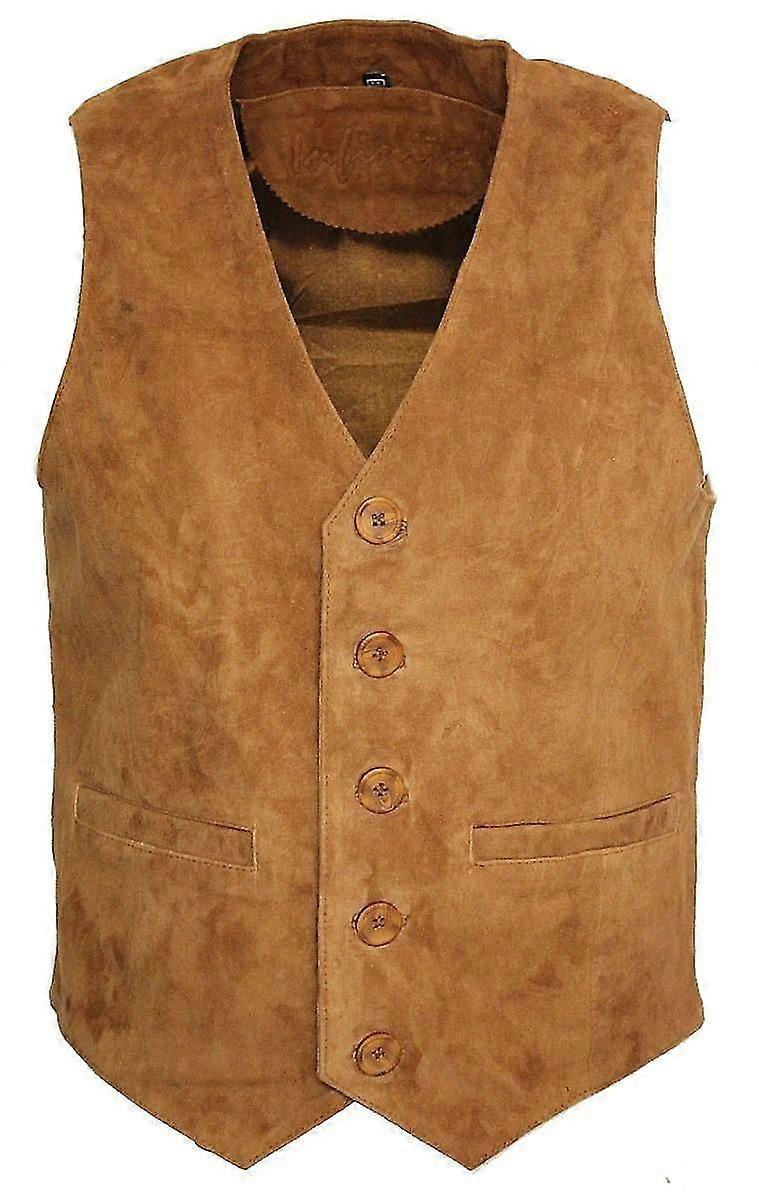 Herren Wildleder Tan Lederweste