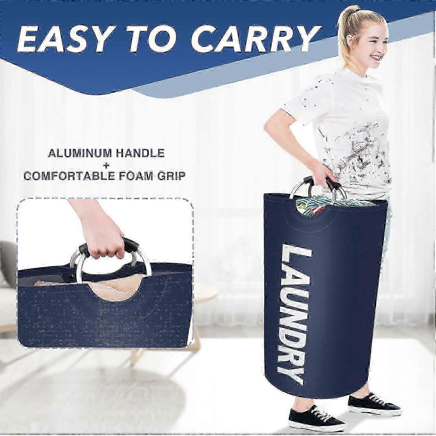 Waterproof 90L Tall Collapsible Laundry Hamper