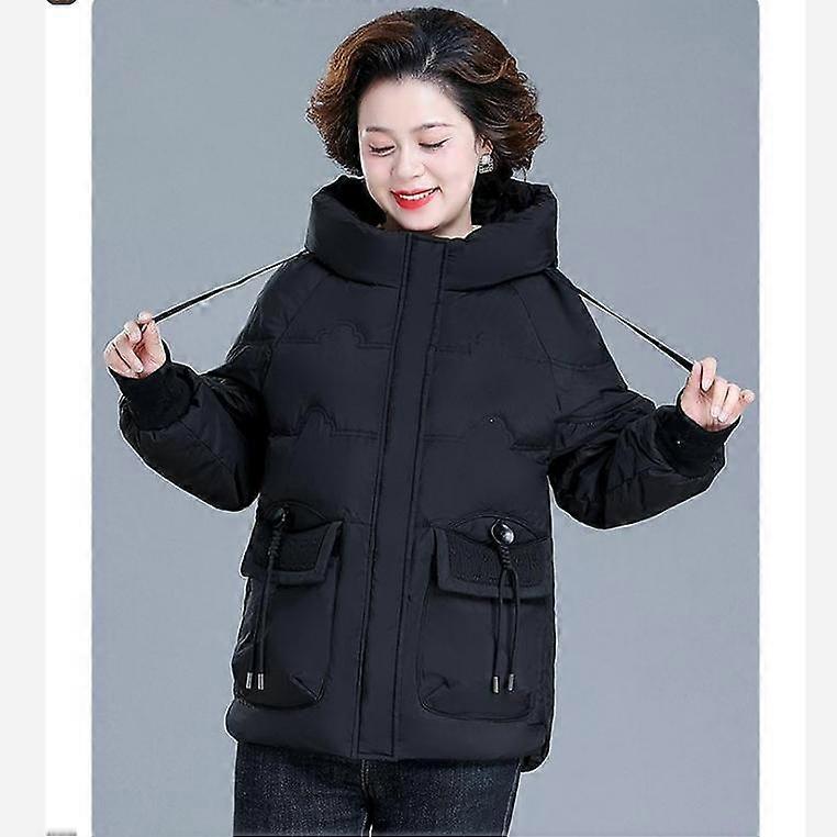 Short Down Jacket Winter Clothes Middle-aged and Elderly Winter Jacket Women's Large Size Thin Padded Jacket