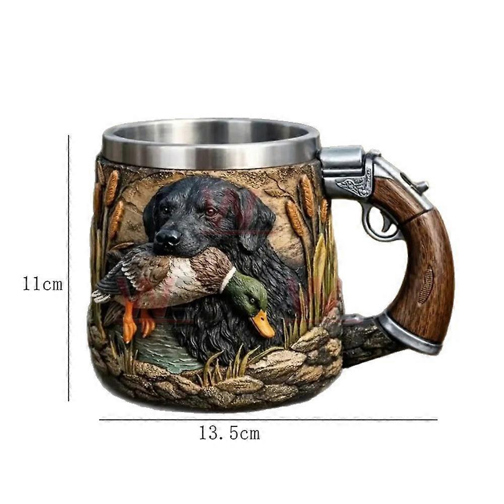 Titanium Engraved Dragon Hunting Mug