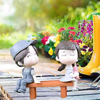 Puntos Mini Simulation Bench Lover Couple Wedding Ornament Garden Micro Landscap