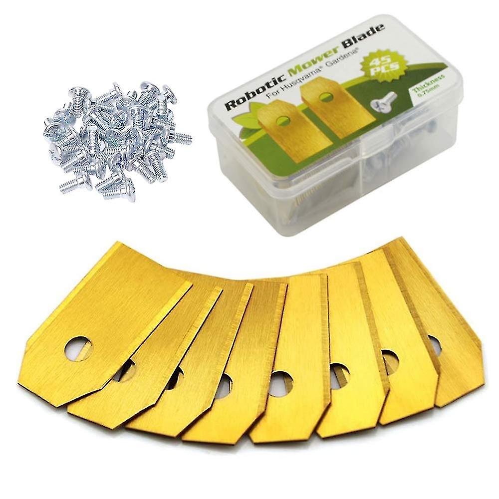 45pack εφεδρικές λεπίδες τιτανίου ντυμένος ανοξείδωτος, λεπίδες αντικατάστασης εξαρτημάτων χορτοκοπτικών χλοοκοπτικών χλοοκοπτικών ασύμβατες