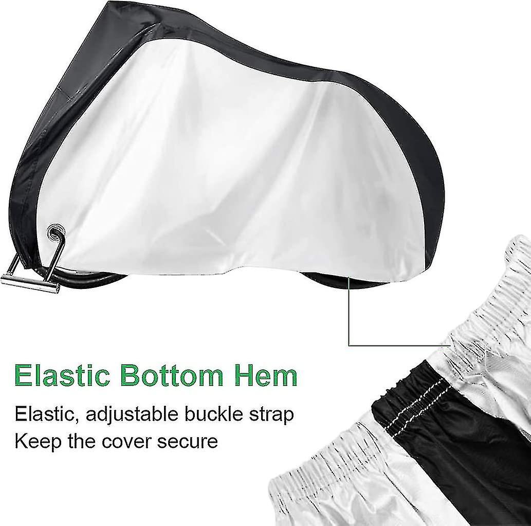 Toptrek Fahrradabdeckung Für 2 Fahrräder Wasserdicht 210D Oxford-Gewebe Fahrradgarage Outdoor 210 X 110 X 95 Cm Hochwertige Fahrrad Abdeckplane Mit Schlossösen Sonnenschutz Reißfestigkeit Mit Beutel
