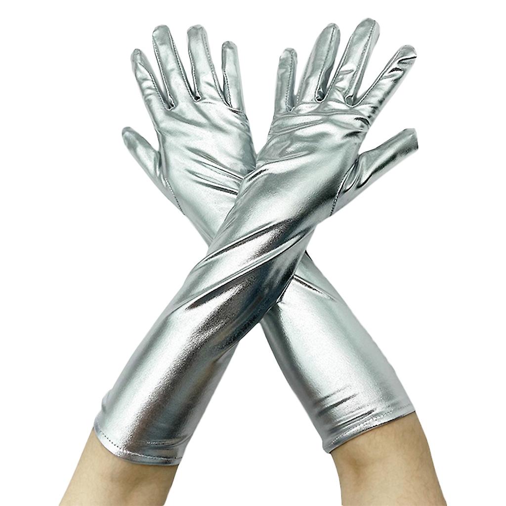 Uzun Punk Eldiven Kutup Dans Eldiven Uzun Deri Eldiven Performans Eldivenleri