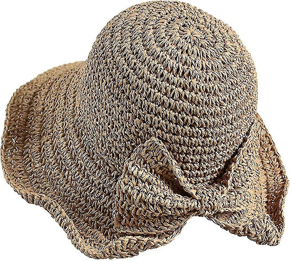 Wide Brim Straw Sun Hat,brim And Bow Summer Hat Summer Hat,foldablesummer Beach