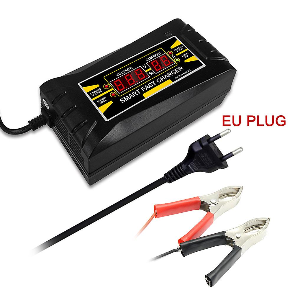 Full Automatic Car Battery Charger 150v-250v To 12v 6a Smart Fast Power Charging Suitable For Car Motorcycle With Eu Plug