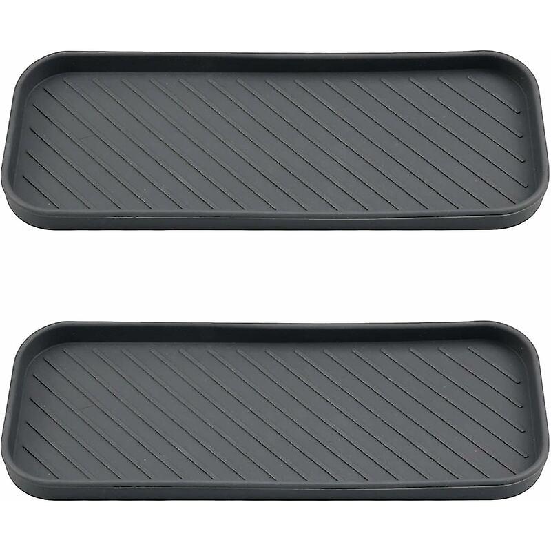 2 Silicone Kitchen Sink Trays for Drainer, Soap Dispenser, Drying Mat