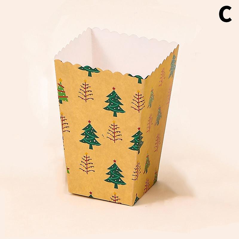 12Pcs Christmas Popcorn Box Paper Mini Party Pop Corn Candy Snack Favor Boxes