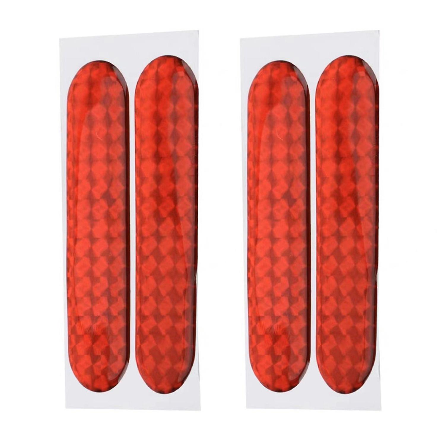 4Pcs/Set Car Reflective Sticker 3D Epoxy Self-adhesive Weather Resistant High Brightness Safety Warn