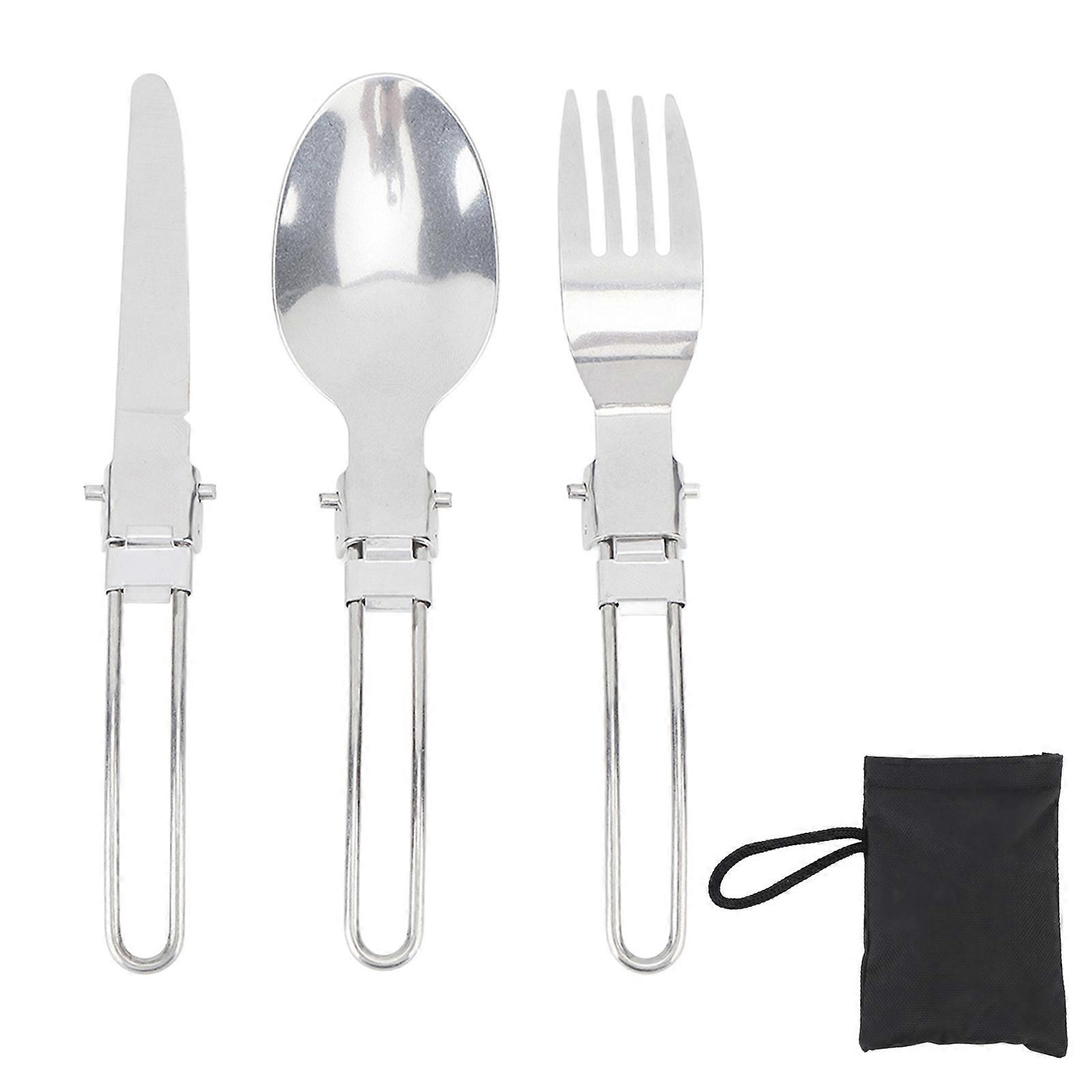 Travel Tableware Set Collapsible Portable Stainless Steel Flatware Sets for Garden Dinner RV Life Daily Life