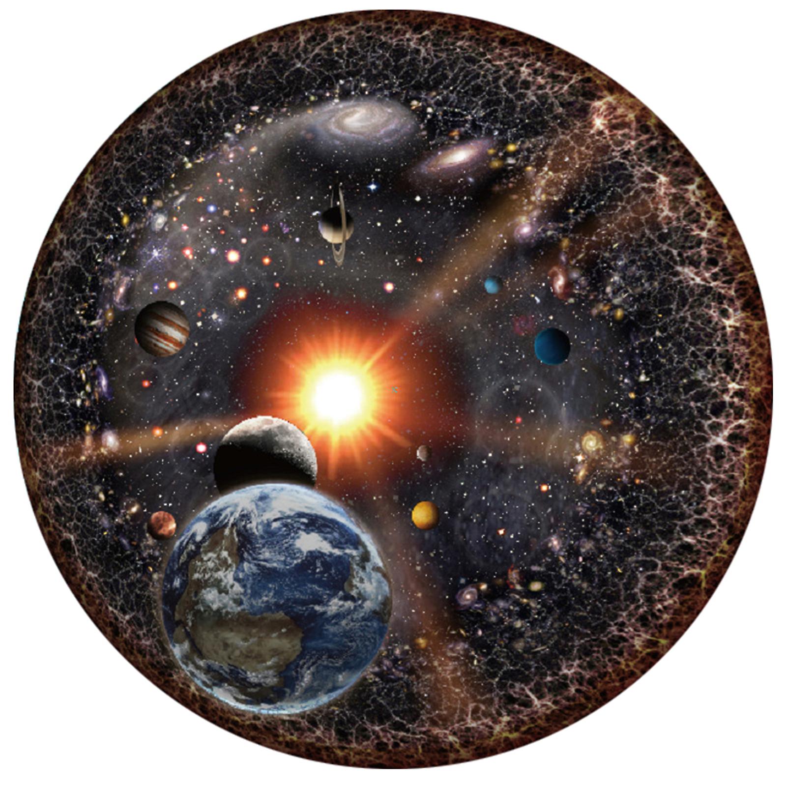 1000 PCS Round Jigsaw Puzzle Planet Pattern Puzzle Astronomy Brain Toy for Decompression 6+ Years