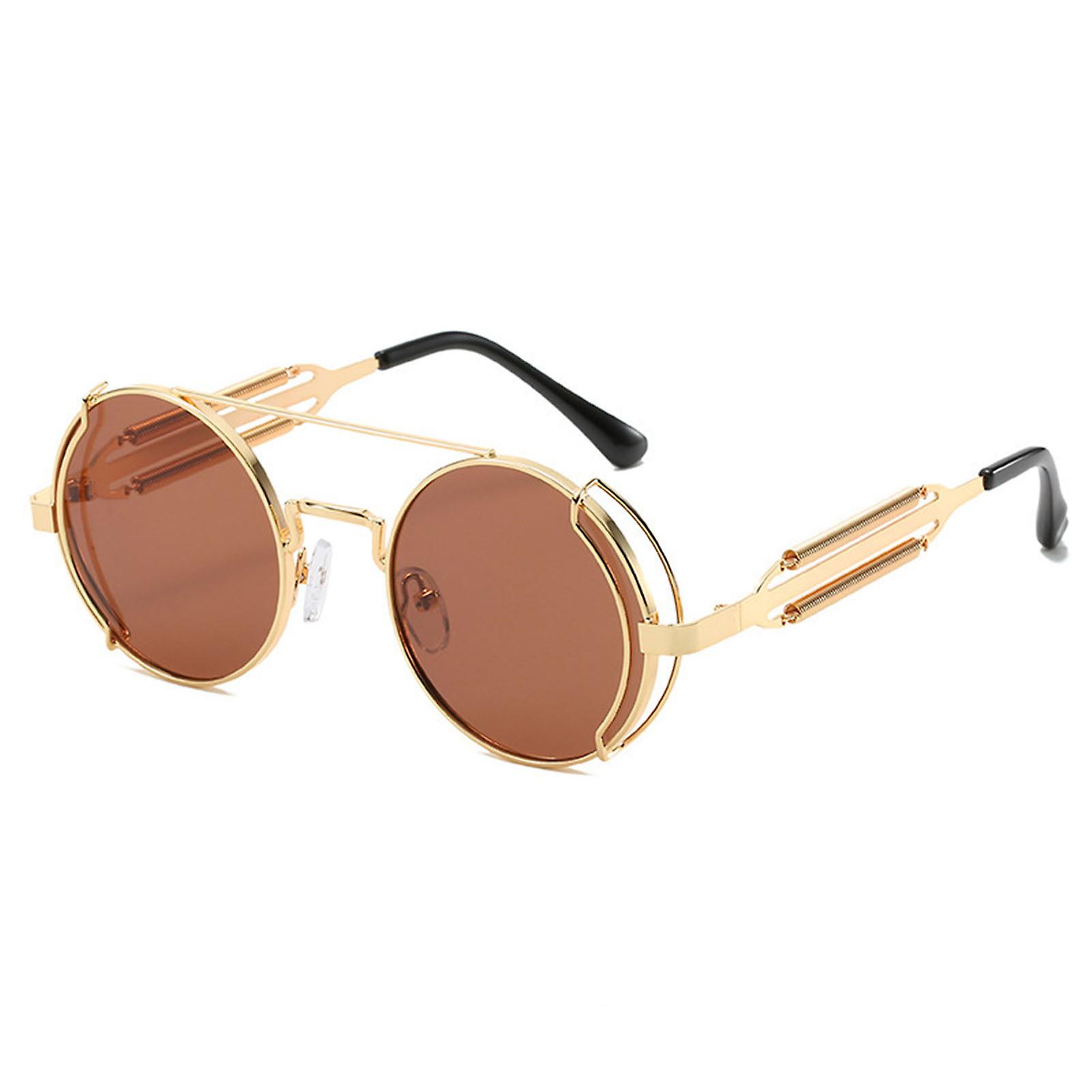 Unisex Steampunk Sunglasses Industrial Style Round Thin Metal Frame Goggles